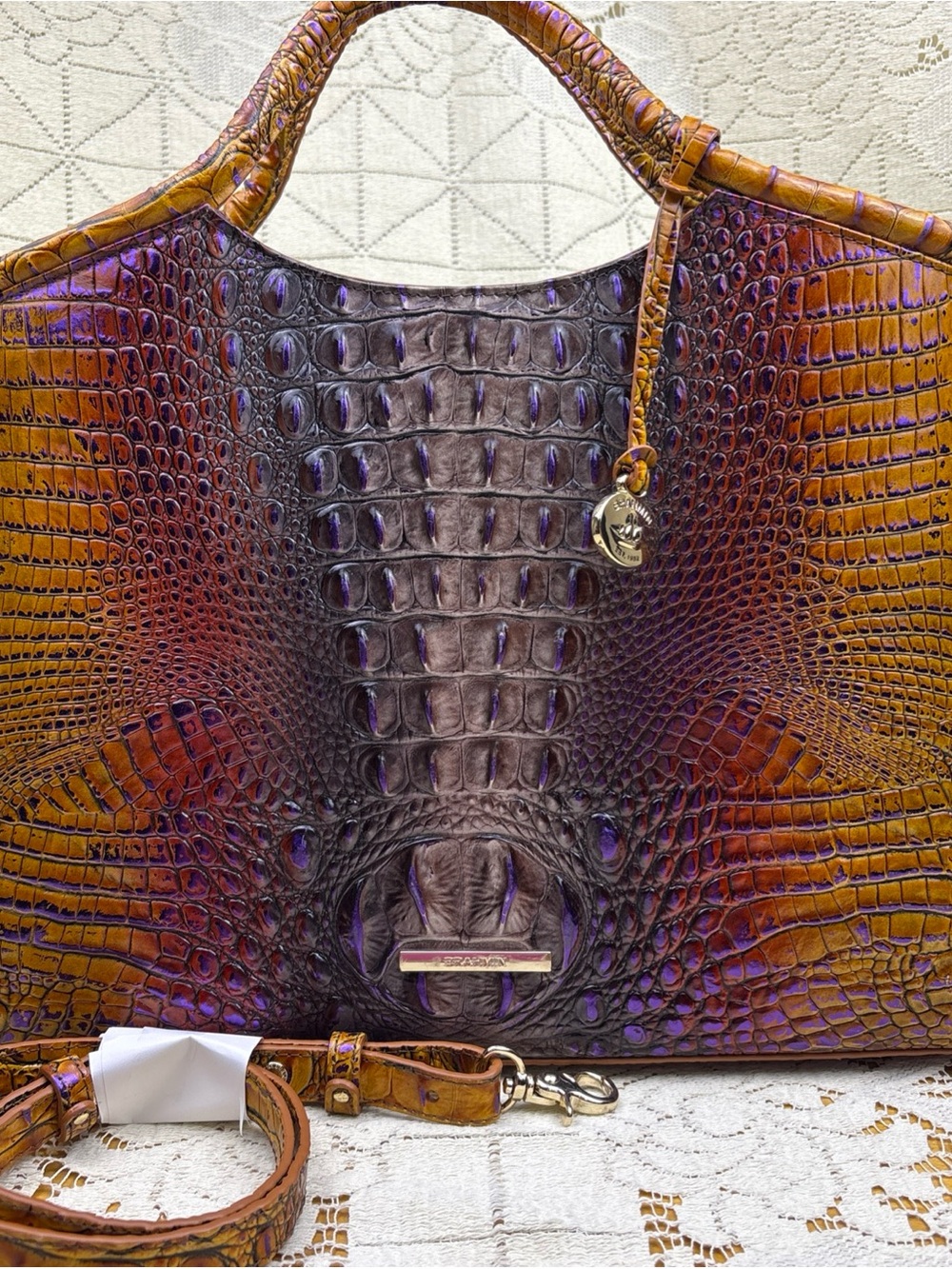 Brahmin Elaine Satchel Crown Ombré Melbourne Large